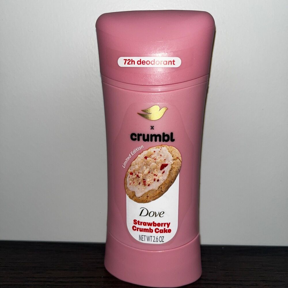 Dove Crumbl Deodorant Stick Crumbl Strawberry Crumb Cake Aluminum Free 2.6 oz